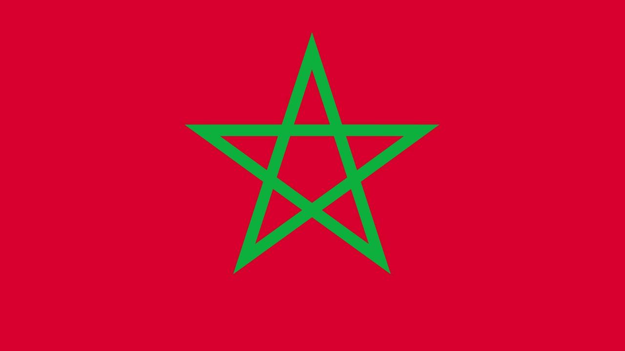 Die Landesflagge von Marokko. Die Landesflagge von Marokko.