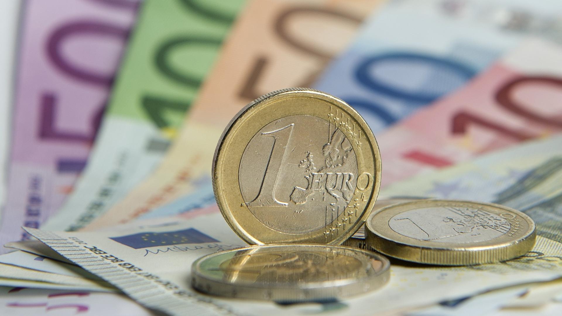 Zahlreiche Euro-Banknoten und Euromünzen, aufgenommen am 03.01.2014 in Frankfurt am Main (Hessen). Zahlreiche Euro-Banknoten und Euromünzen, aufgenommen am 03.01.2014 in Frankfurt am Main (Hessen).