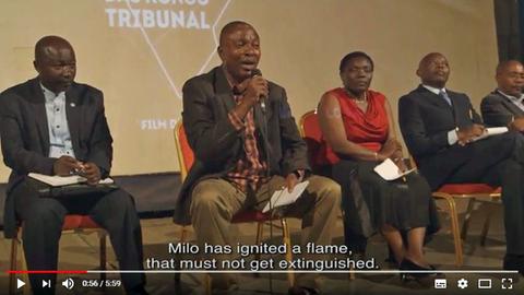 Screenshot aus dem Dokumentarfilm "das Kongo Tribunal" von Milo Rau