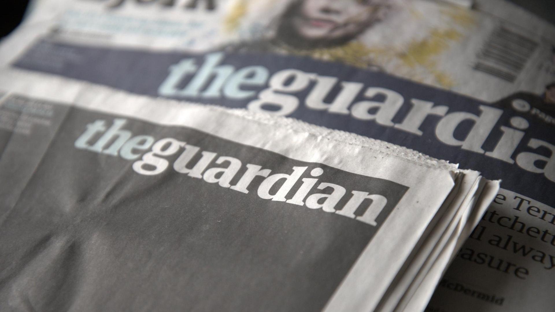 Titelblatt der britischen Zeitung The Guardian. Titelblatt der britischen Zeitung The Guardian.