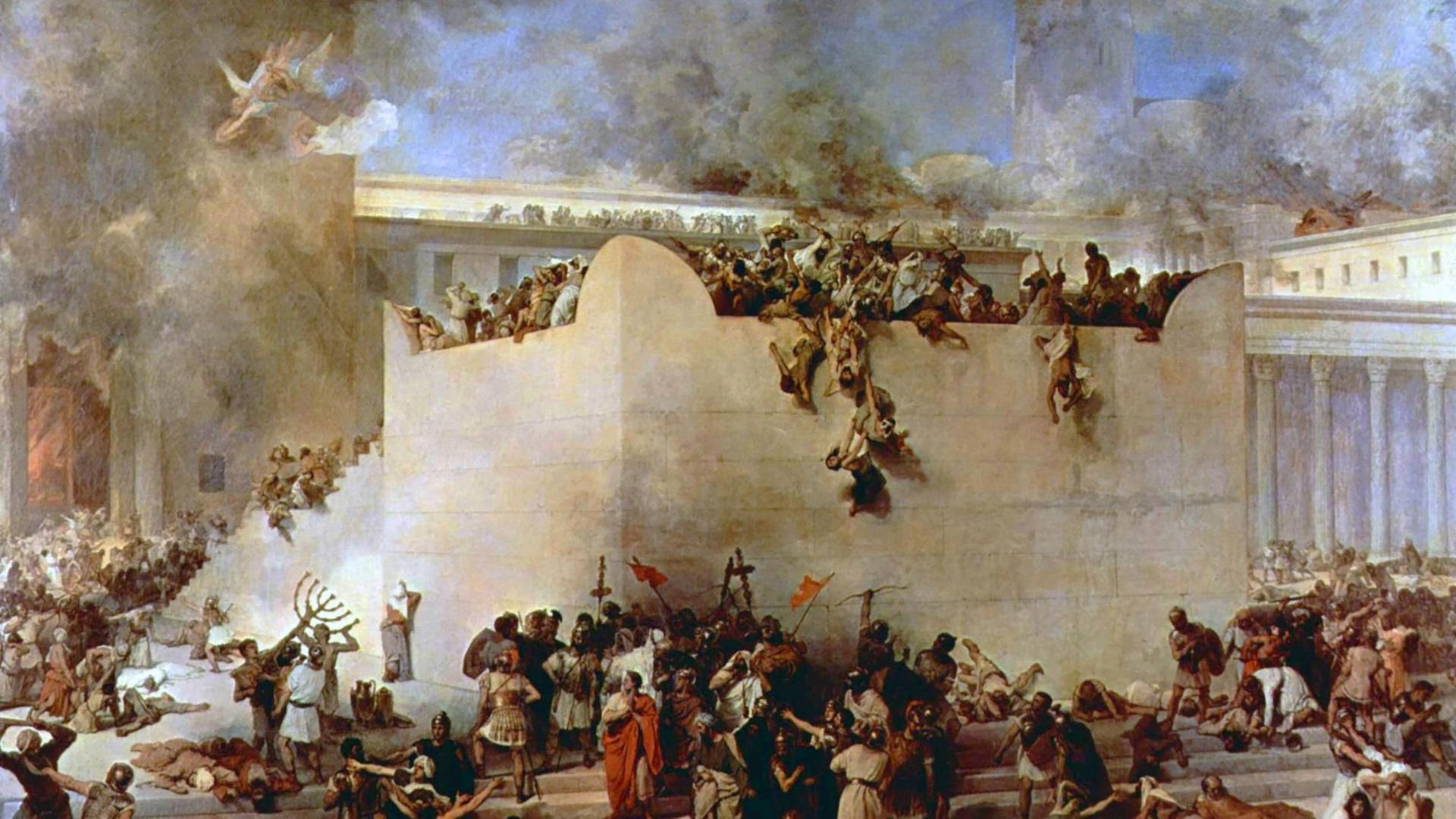 "Die Zerstörung des Tempels von Jerusalem": Ölgemälde des venzianischen Malers Francesco Hayez von 1867.