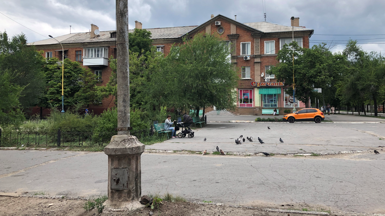 Straßenansicht aus Sewerodonezk in der Ostukraine Straßenansicht aus Sewerodonezk in der Ostukraine
