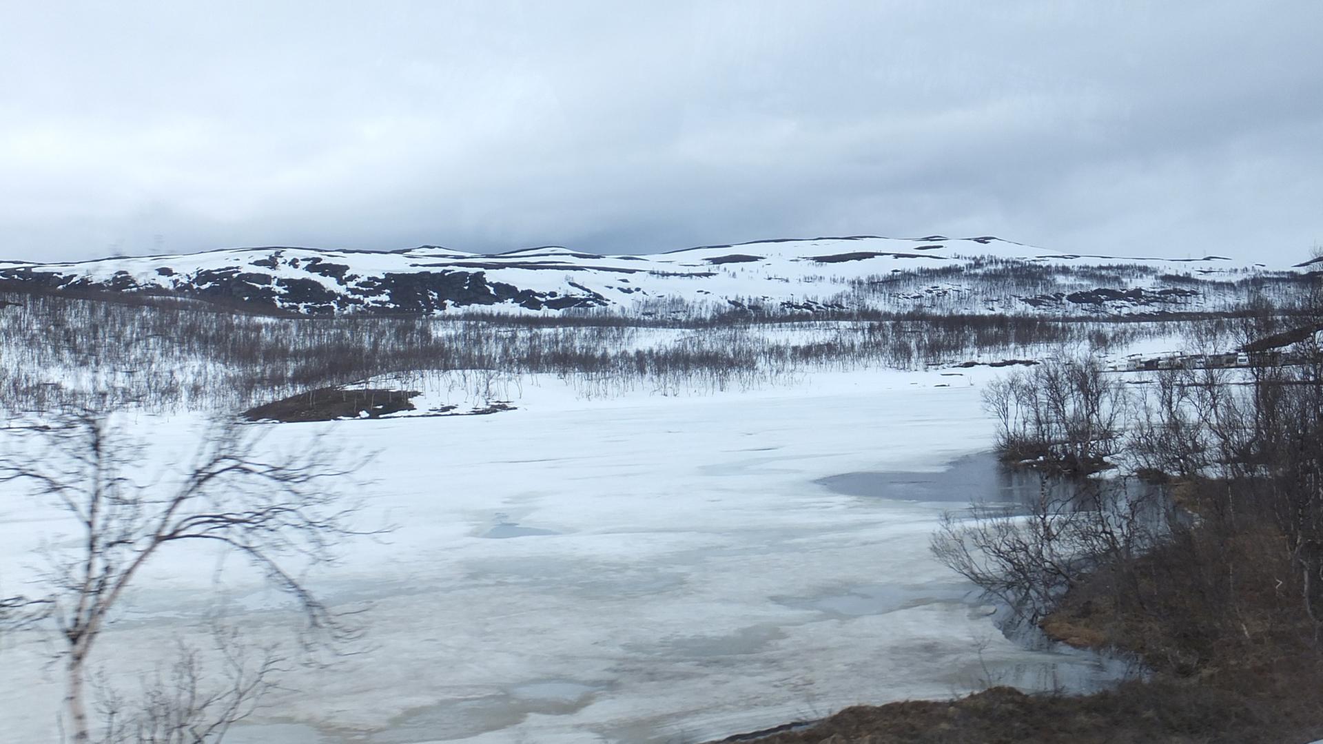 Auch im Sommer liegt in der Finnmark, im Norden Norwegens, noch Schnee auf den Wiesen und Bächen. Auch im Sommer liegt in der Finnmark, im Norden Norwegens, noch Schnee auf den Wiesen und Bächen.