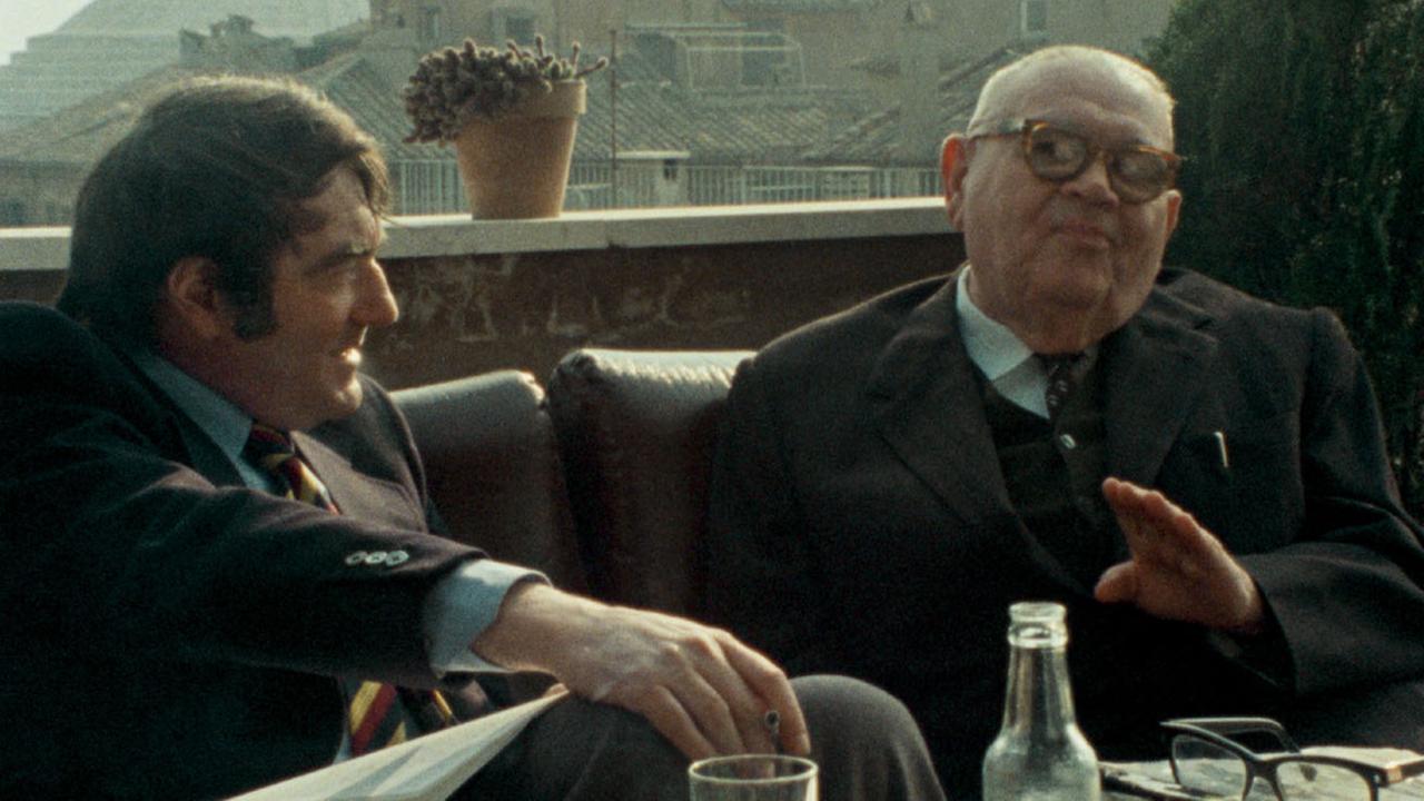 Claude Lanzmann (l) und Benjamin Murmelstein in einer Szene von "Der Letzte der Ungerechten"