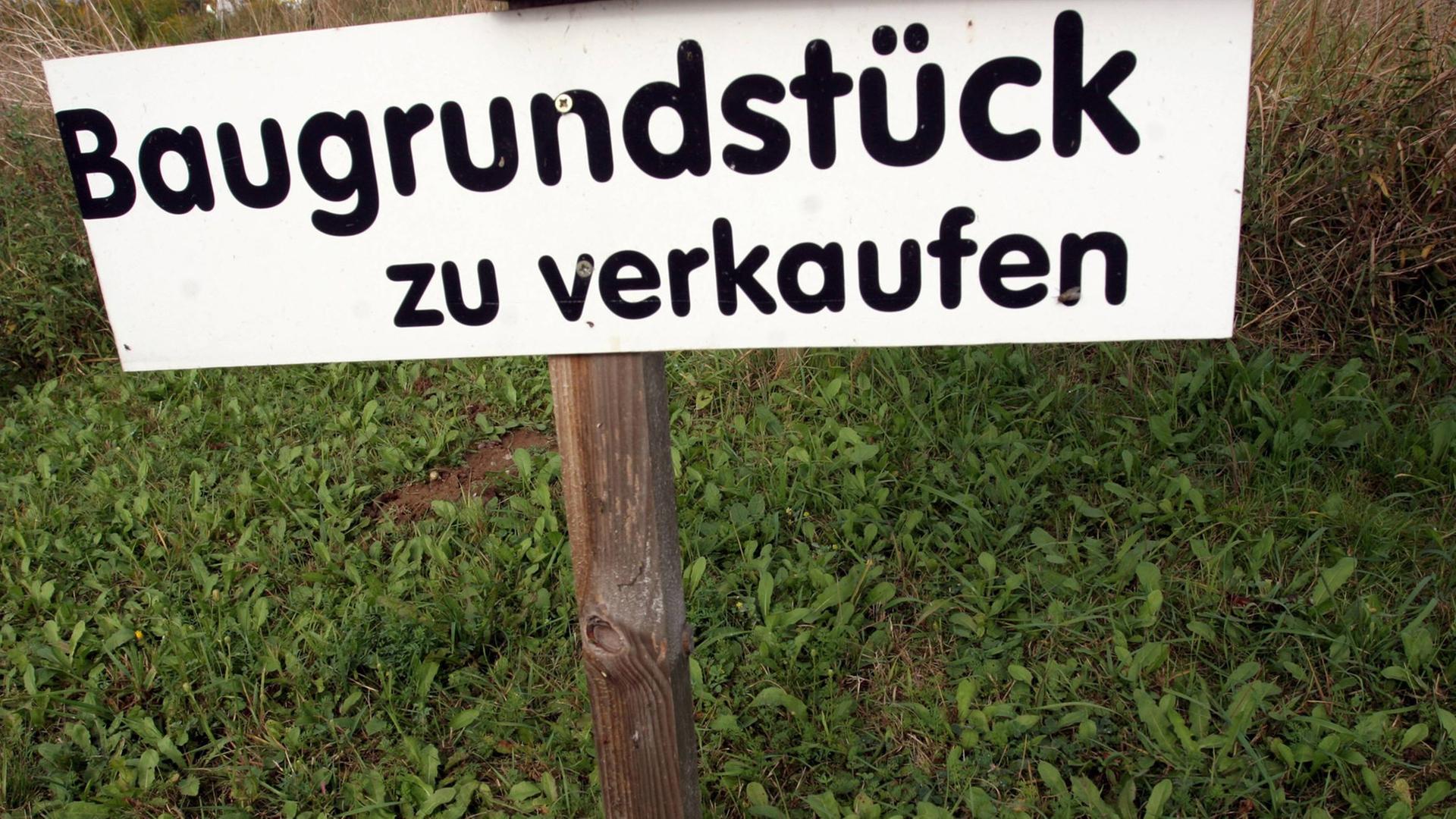 Schild Baugrundstück zu verkaufen Schild Baugrundstück zu verkaufen
