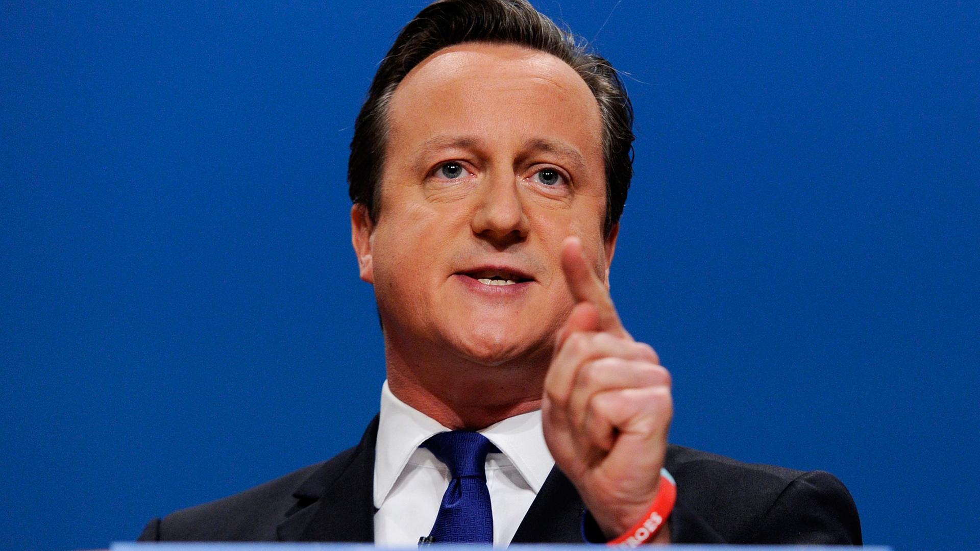 David Cameron, britischer Premier, spricht auf dem Parteitag der konservativen Partei. David Cameron, britischer Premier, spricht auf dem Parteitag der konservativen Partei.