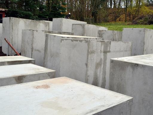 Das "Denkmal der Schande", ein verkleinerter Nachbau des Berliner Holocaust-Mahnmals, in Bornhagen im Eichsfeld in Sichtweite des Grundstücks von AfD-Politiker Höcke.