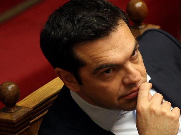 Griechenlands Premier Alexis Tsipras am 27.6. 2015 im griechischen Parlament