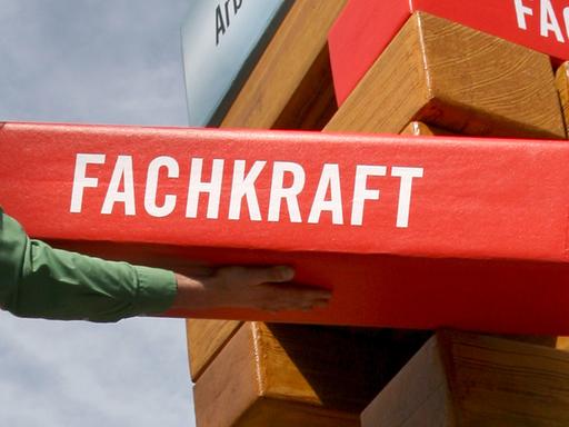 Baustein mit der Aufschrift "Fachkraft" Baustein mit der Aufschrift "Fachkraft"