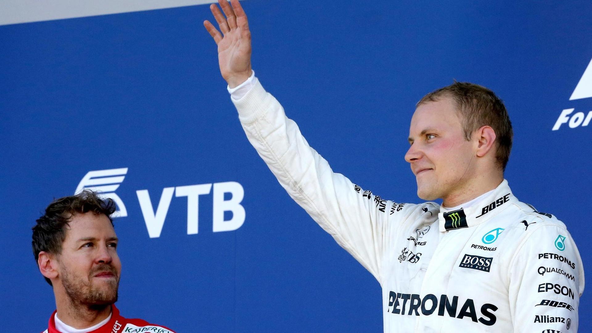 Sebastian Vettel und Valtteri Bottas Sebastian Vettel und Valtteri Bottas