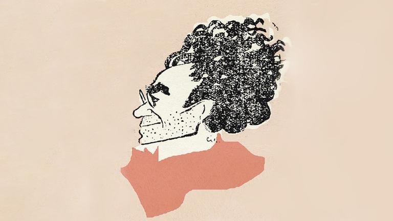 Die Reproduktion einer Zeichnung von 1921 zeigt den italienischen Schriftsteller Antonio Gramsci (1891-1937) mit wilder Haarpracht auf lachsfarbenem Untergrund. Die Reproduktion einer Zeichnung von 1921 zeigt den italienischen Schriftsteller Antonio Gramsci (1891-1937) mit wilder Haarpracht auf lachsfarbenem Untergrund.
