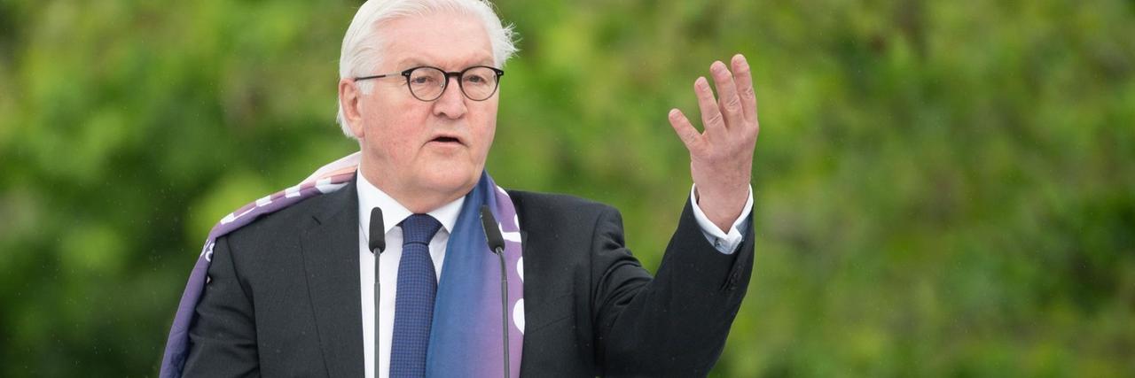 Bundespräsident Frank-Walter Steinmeier spricht während des Schlussgottesdienstes des 3. Ökumenischen Kirchentags. Bundespräsident Frank-Walter Steinmeier spricht während des Schlussgottesdienstes des 3. Ökumenischen Kirchentags.