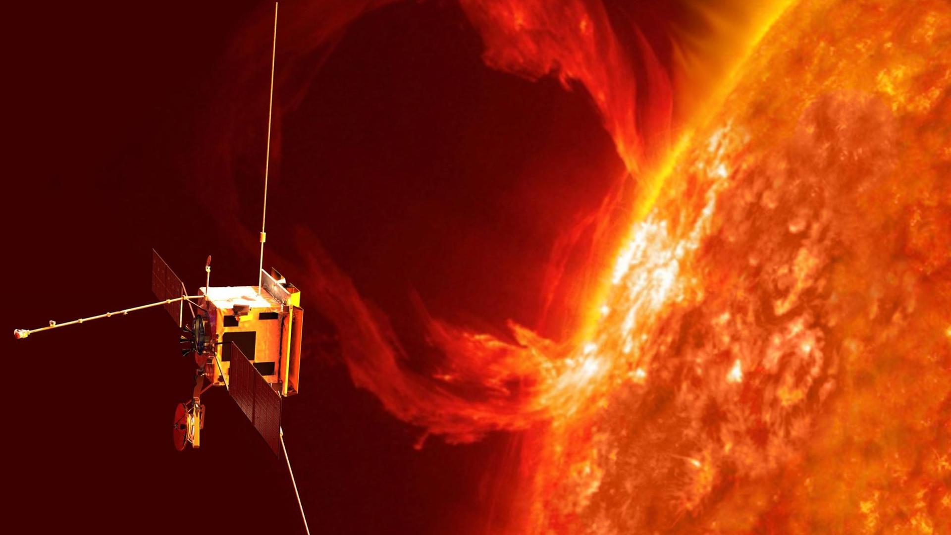 Der Solar Orbiter im Weltraum (Animation)