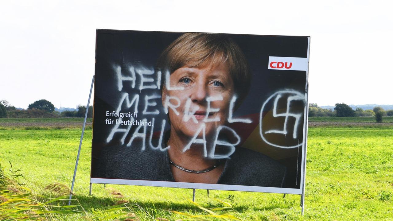 Wahlplakat der CDU mit Bundeskanzlerin Angela Merkel