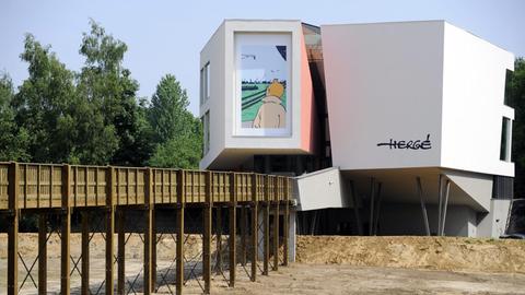 Außenansicht des Hergé-Museums in Louvain-La-Neuve in Belgien.