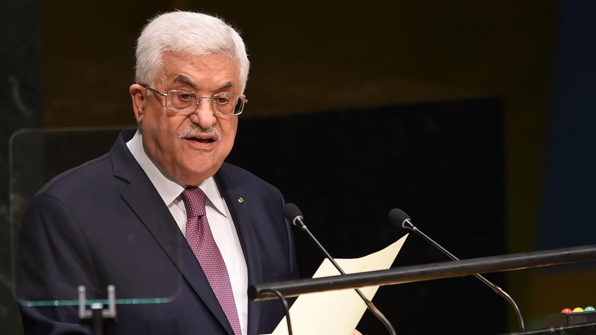 Palästinenserpräsident Mahmud Abbas spricht vor der Vollversammlung der Vereinten Nationen. Palästinenserpräsident Mahmud Abbas spricht vor der Vollversammlung der Vereinten Nationen.