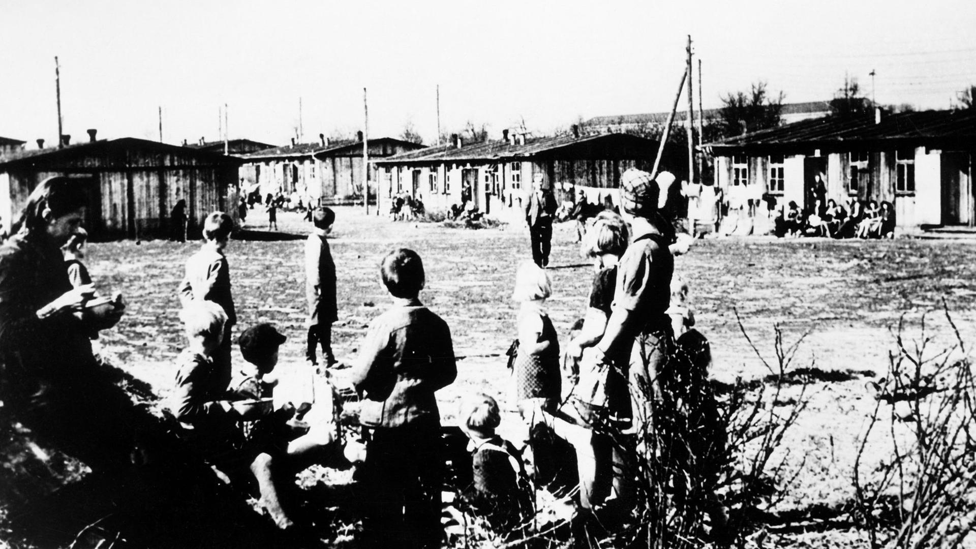 Ein Flüchtlingslager 1945 in Schleswig-Holstein Ein Flüchtlingslager 1945 in Schleswig-Holstein
