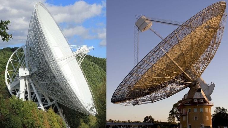 Das 100-Meter-Effelsberg-Teleskop und das 64-Meter-Parkes-Teleskop wurden für die Erstellung der Radiokarte genutzt.