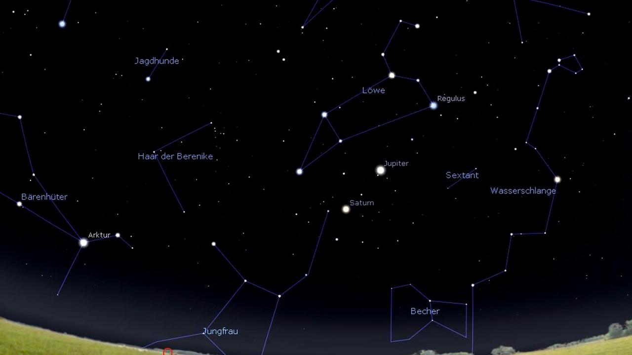 Das Sternbild Löew mit Jupiter und Saturn Das Sternbild Löew mit Jupiter und Saturn