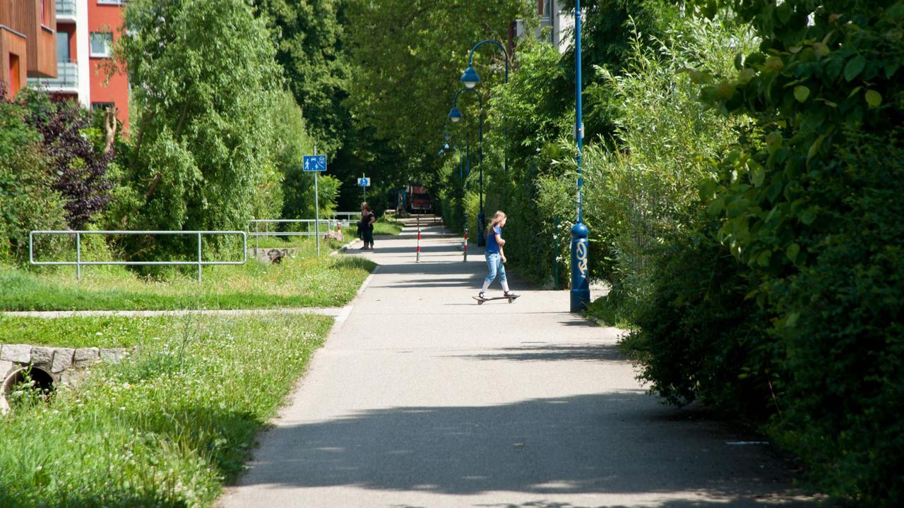 Eine Straße ohne Autos in Vauban Eine Straße ohne Autos in Vauban