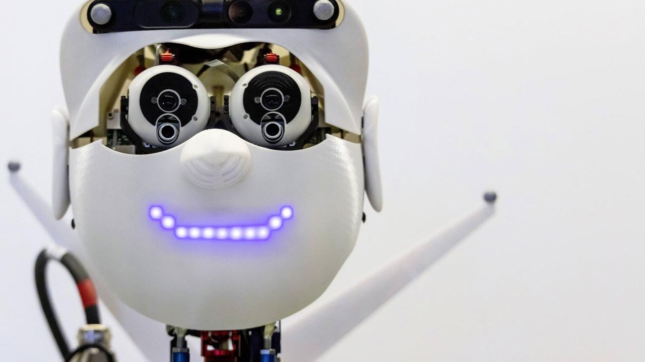 Der Roboter Apollo am Max-Planck-Institut für Intelligente Systeme: Apple, Facebook und Google Paroli bieten Der Roboter Apollo am Max-Planck-Institut für Intelligente Systeme: Apple, Facebook und Google Paroli bieten