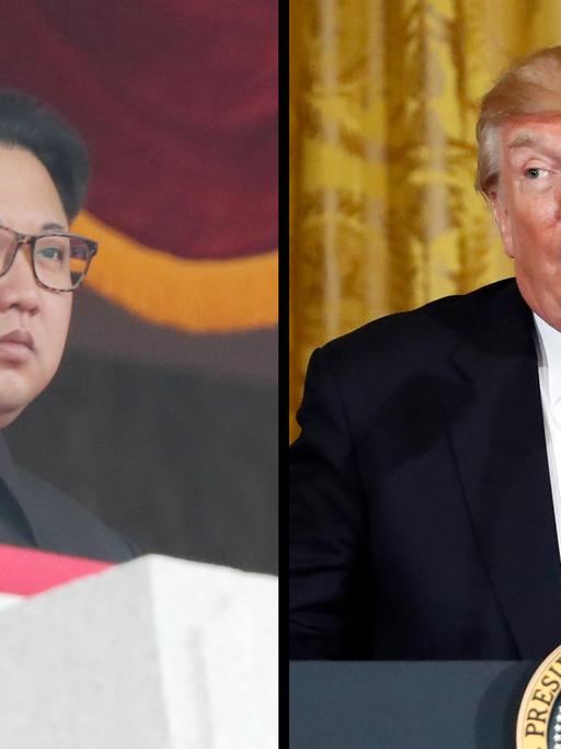 Nordkoreas Machthaber Kim und US-Präsident Trump gegenübergestellt