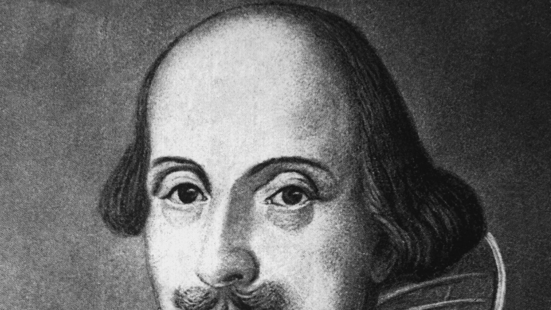 William Shakespeare - eine zeitgenössische Darstellung des erfolgreichsten Bühnenautors aller Zeiten. William Shakespeare - eine zeitgenössische Darstellung des erfolgreichsten Bühnenautors aller Zeiten.