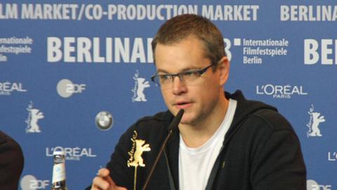 Matt Damon bei der Pressekonferenz zum Film "Promised Land" auf der Berlinale