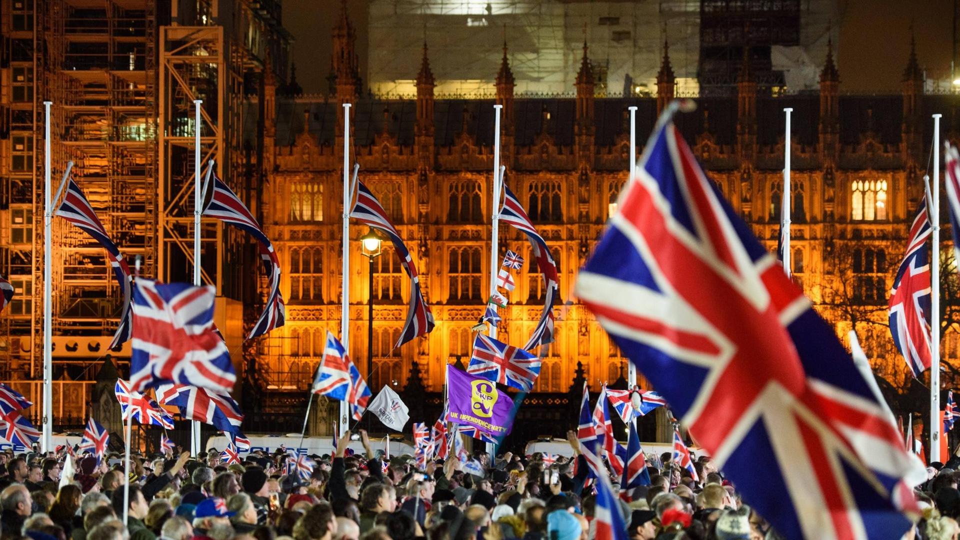 Brexit Pro-Brexit supporters gather in Parliament Square, London, as the UK prepared to leave the European Union at 11pm UK time. Brexit Pro-Brexit supporters gather in Parliament Square, London, as the UK prepared to leave the European Union at 11pm UK time.