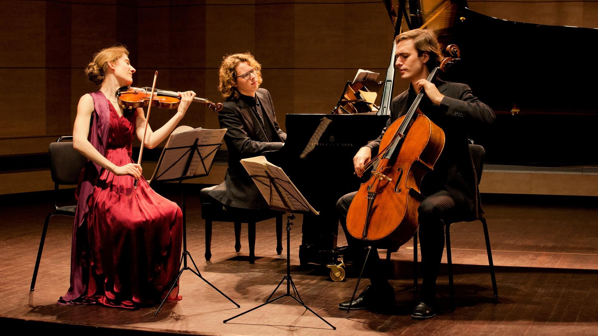 Das Amsterdamer Van Baerle Trio mit Maria Milstein, Violine, Gideon den Herder, Violoncello, Hannes Minnaar, Klavier
