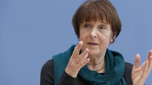 Maria Krautzberger, Präsidentin des Umweltbundesamts, beim Briefing zur Debatte über Luftschadstoffe und Grenzwerte in Berlin