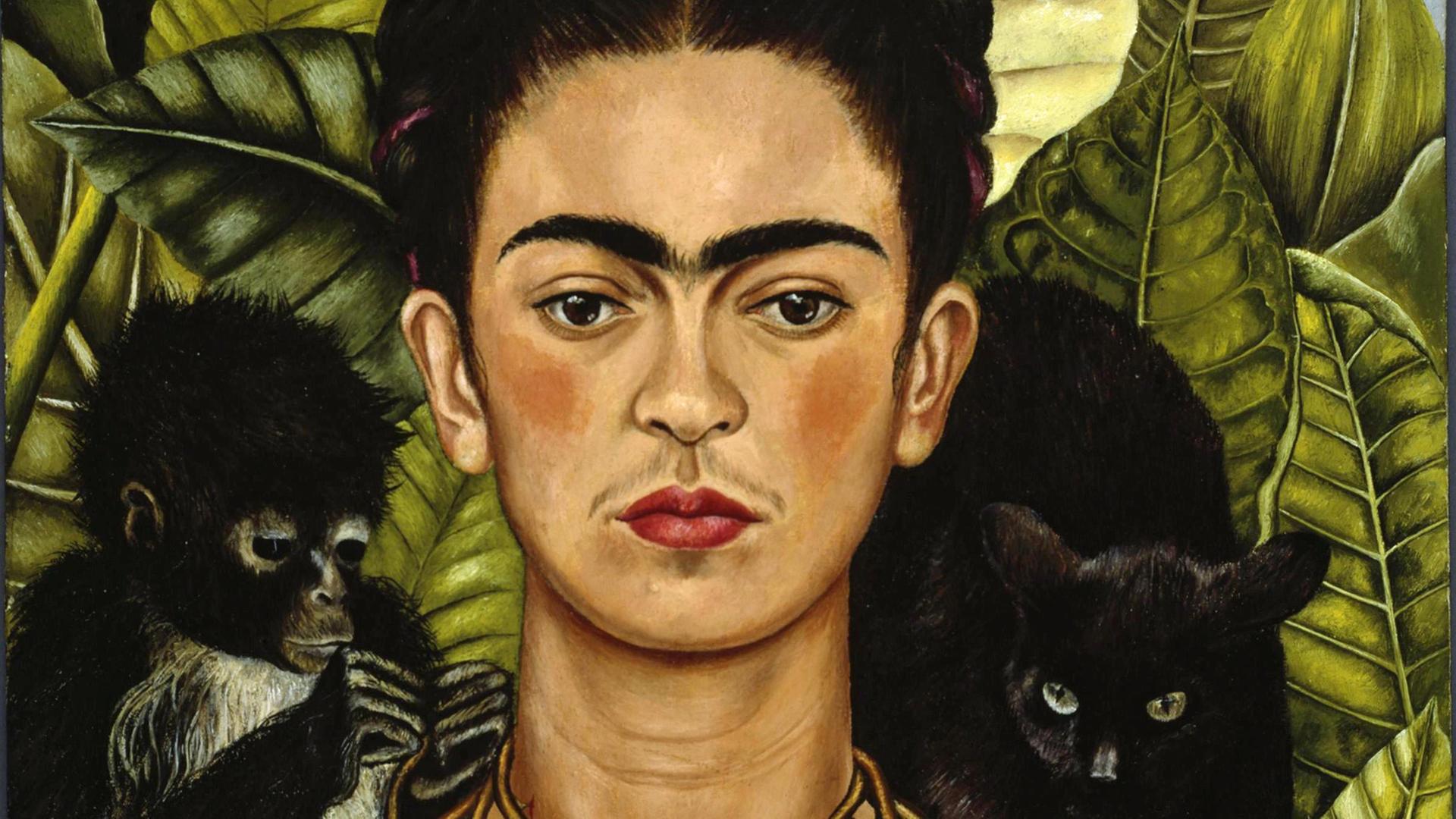Selbstbildnis von Frida Kahlo aus dem Jahr 1940 (Ausschnitt) Selbstbildnis von Frida Kahlo aus dem Jahr 1940 (Ausschnitt)