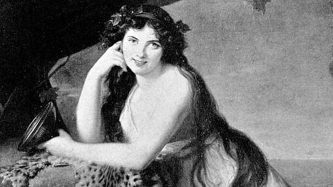 Das zeitgenössische Porträt zeigt Lady Emma Hamilton (1761-1815), die Geliebte des Admiral Nelson.