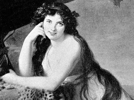Das zeitgenössische Porträt zeigt Lady Emma Hamilton (1761-1815), die Geliebte des Admiral Nelson.