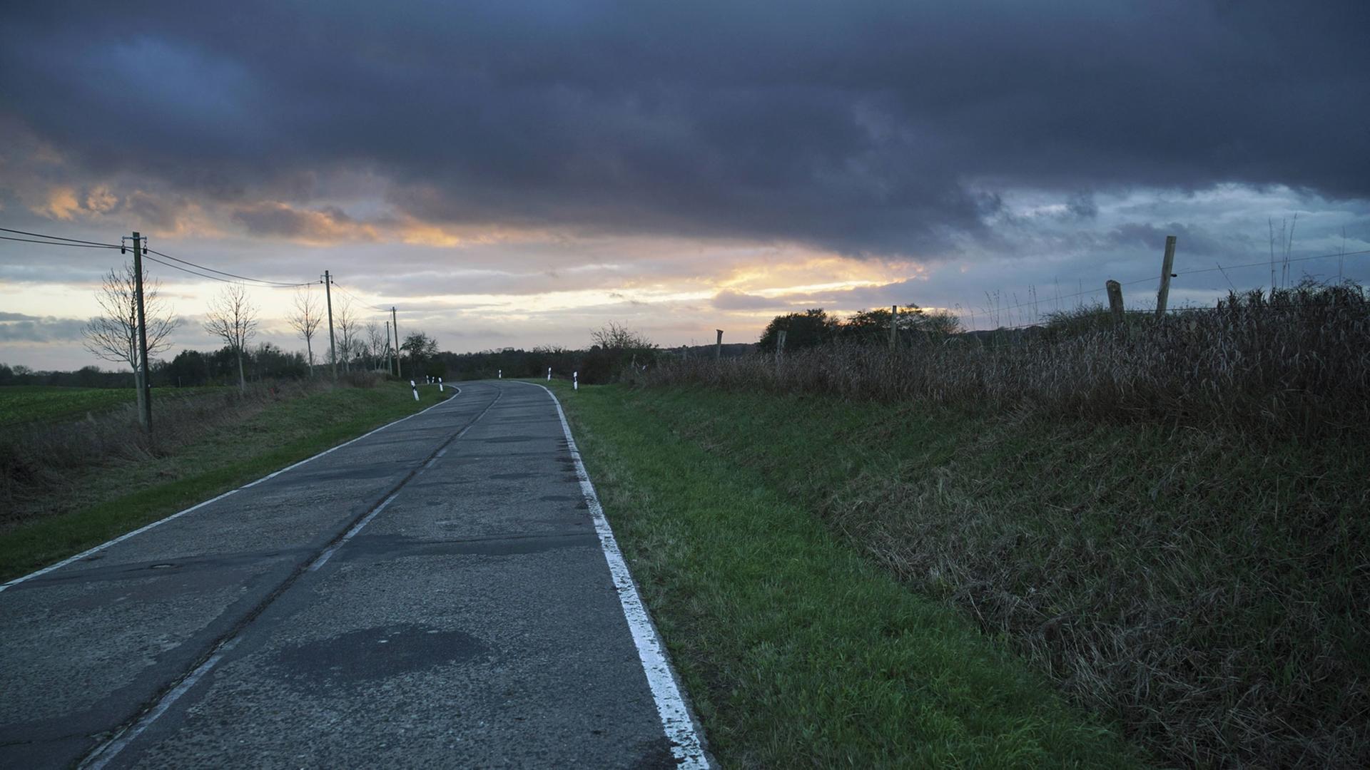 Straße in Brandenburg bei Fürstenwerder am Großen See Straße in Brandenburg bei Fürstenwerder am Großen See
