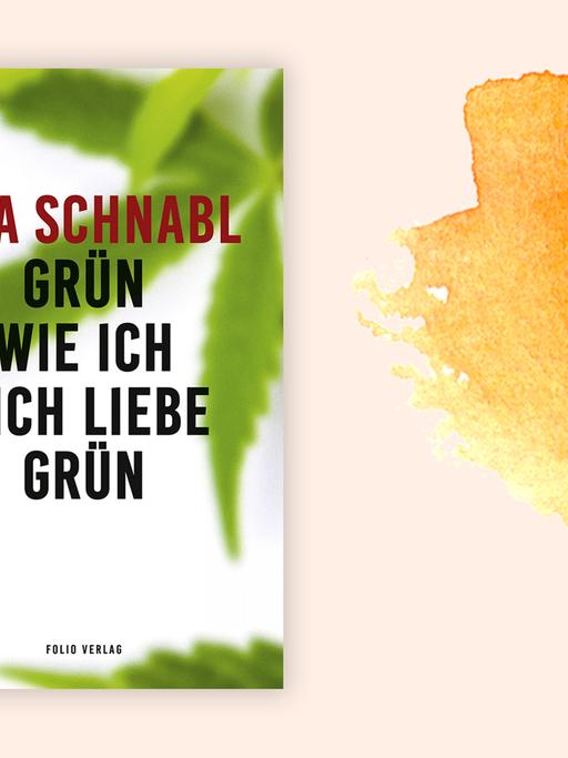 Cover von Ana Schnabls "Grün wie ich dich liebe grün" vor Deutschlandfunk Kultur Hintergrund.