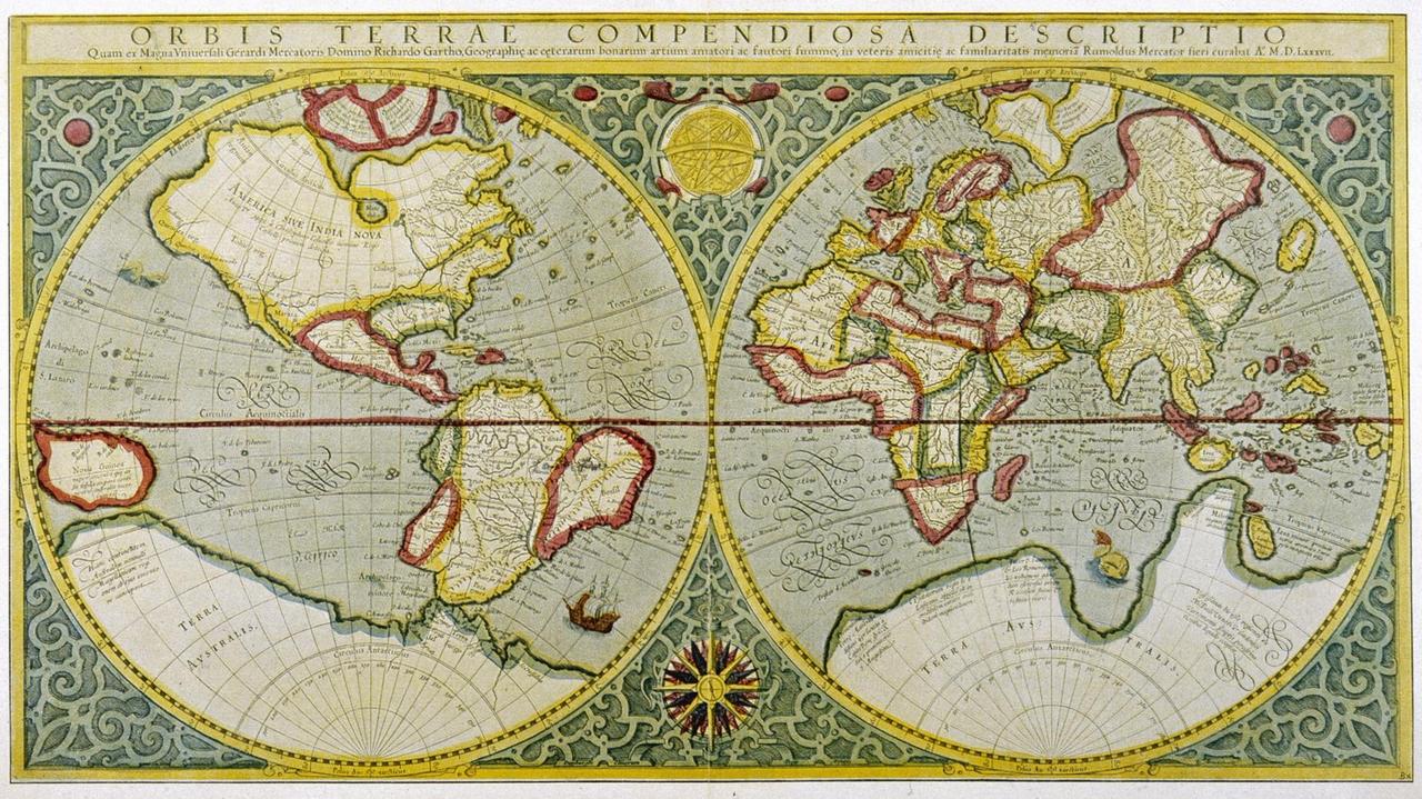 Eine von Gerhard Mercators Weltkarten (1587) Eine von Gerhard Mercators Weltkarten (1587)