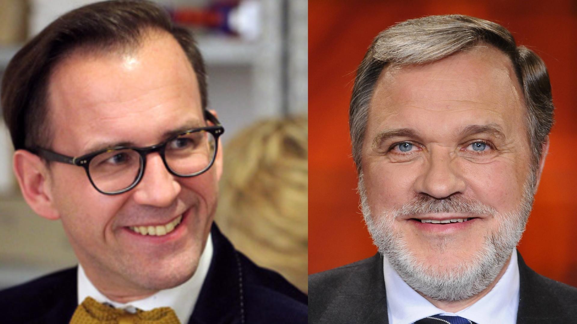 Helmut Metzner, Bundesvorstand des Lesben- und Schwulenverbands in Deutschland (links) und Jürgen Liminski, Geschäftsführer iDAF, Institut für Demographie, Allgemeinwohl, Familie (rechts). Helmut Metzner, Bundesvorstand des Lesben- und Schwulenverbands in Deutschland (links) und Jürgen Liminski, Geschäftsführer iDAF, Institut für Demographie, Allgemeinwohl, Familie (rechts).