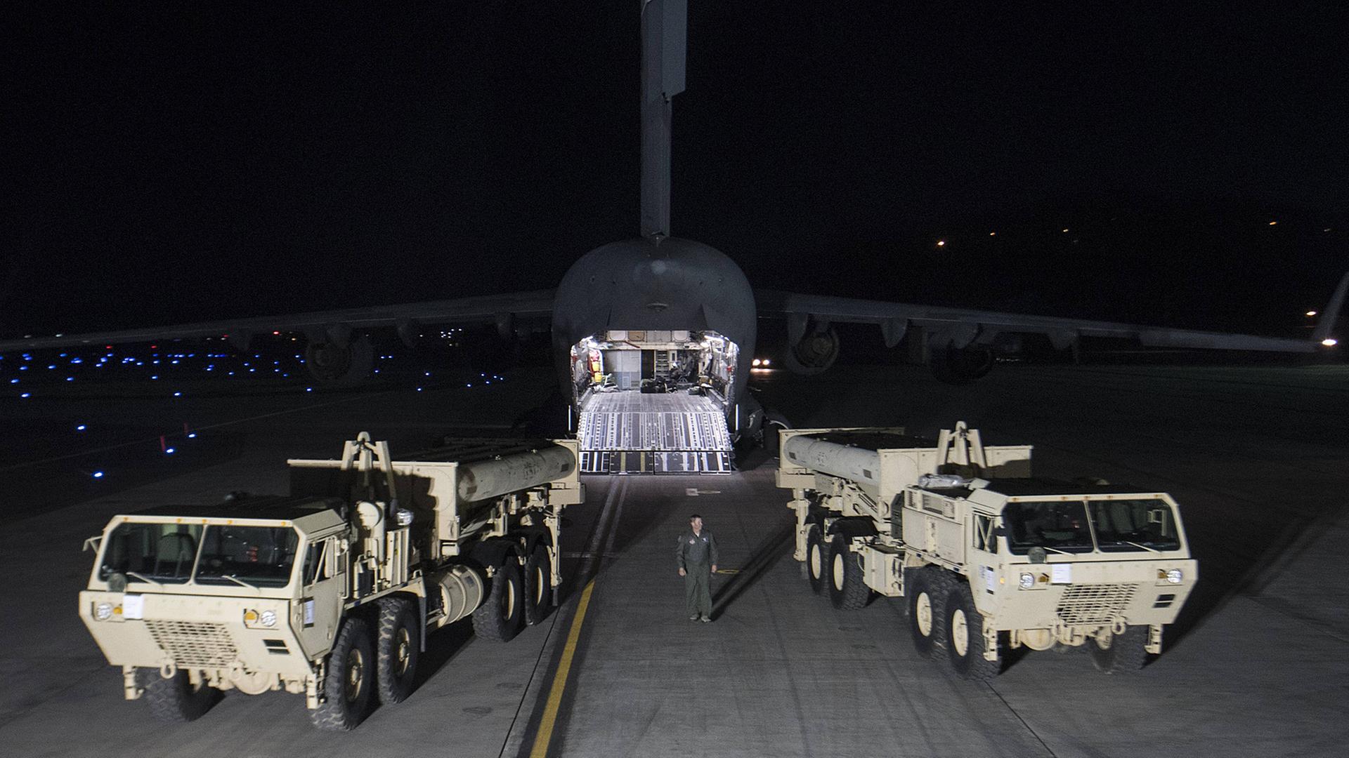 Ein Teil des Raketenabwehrsystems THAAD. Ein Teil des Raketenabwehrsystems THAAD.