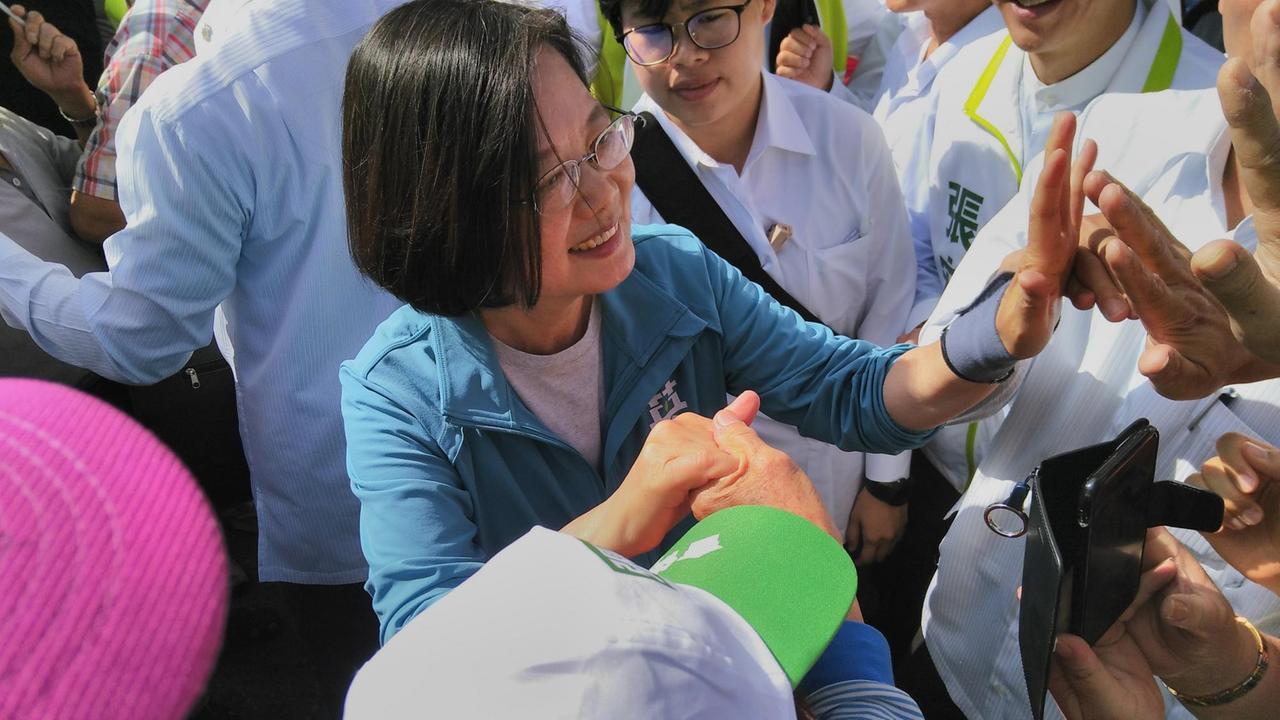 Taiwans Präsidentin Tsai Ing-wen kann am 11. Januar 2020 mit ihrer Wiederwahl rechnen. Hier ist sie bei einem Wahlkampfauftritt im November 2019 in New Taipeh.