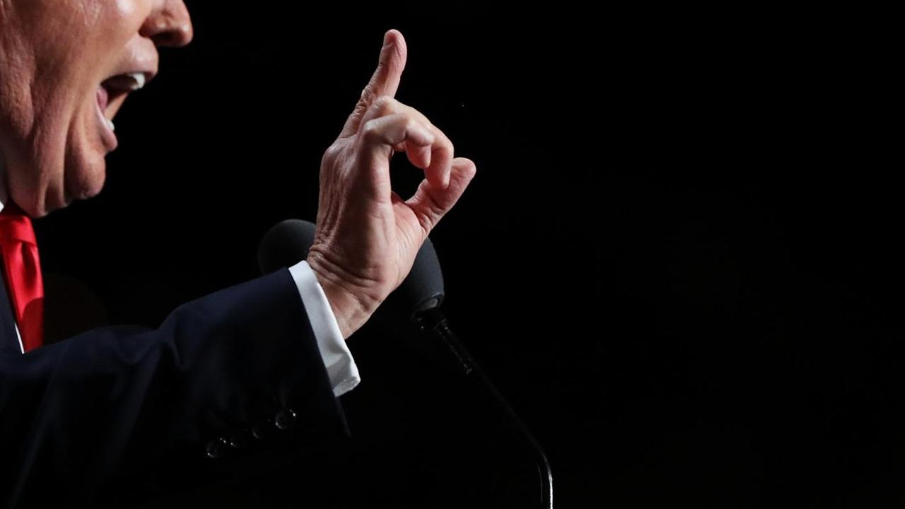 Starker Gestus unerstützt die Aussagen von Donald Trump. Starker Gestus unerstützt die Aussagen von Donald Trump.