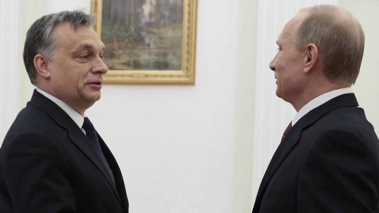 Wladimir Putin (r.) und Ungarns Premierminister Viktor Orban bei einem Treffen in Moskau. Wladimir Putin (r.) und Ungarns Premierminister Viktor Orban bei einem Treffen in Moskau.