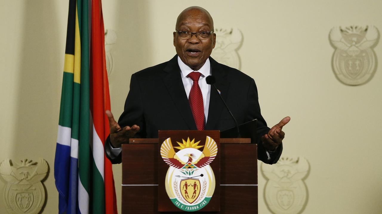 Südafrikas Präsident Jacob Zuma bei einer Ansprache an die Nation am 14. Februar 2018.