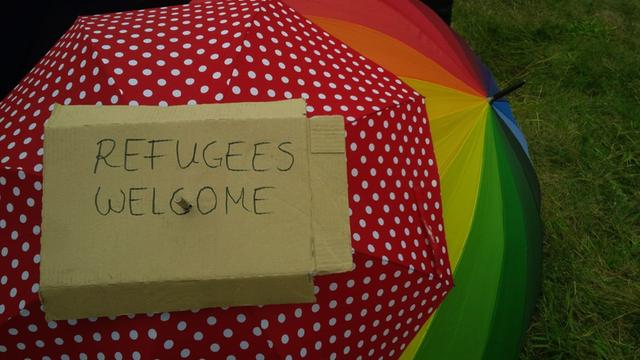 Bild vom Willkommensfest für Flüchtlinge in Heidenau.