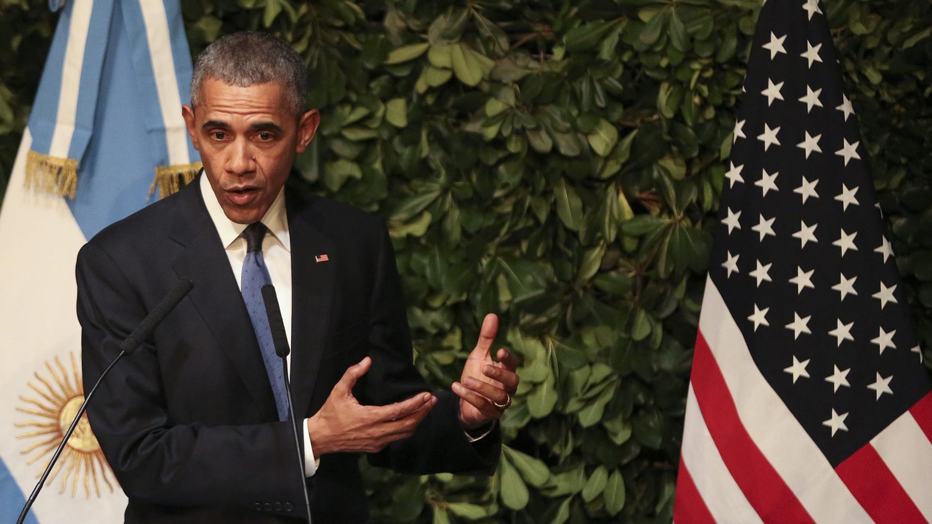 El presidente estadounidense, Barack Obama, el 23 de marzo de 2016 en Argentina.