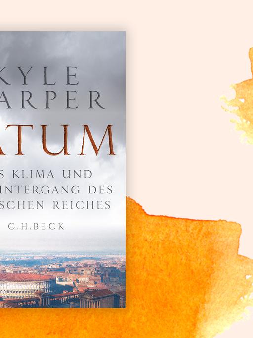 Buchcover "Fatum: Das Klima und der Untergang des Römischen Reiches" von Kyle Harper. Zu sehen ist in einer Luftaufnahme das Kolosseum in Rom.