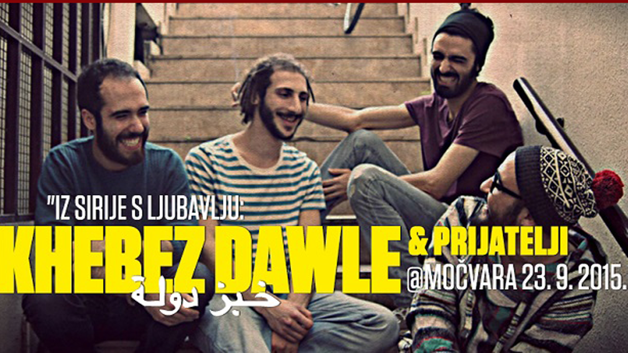 Das Plakat der syrischen Band "Khebez Dawle" zu einem Konzert in Zagreb. Das Plakat der syrischen Band "Khebez Dawle" zu einem Konzert in Zagreb.