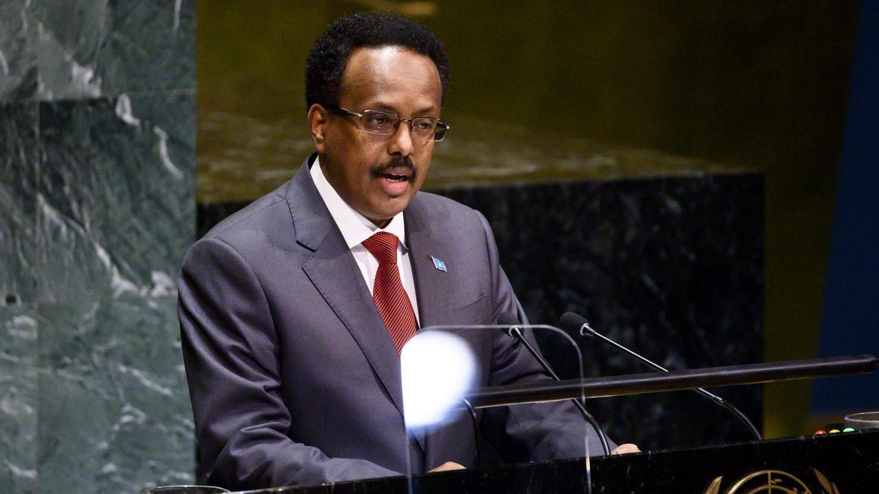 Der somalische Präsident Mohamed Abdullahi Farmajo bei einer Rede vor den Vereinten Nationen im Jahr 2019