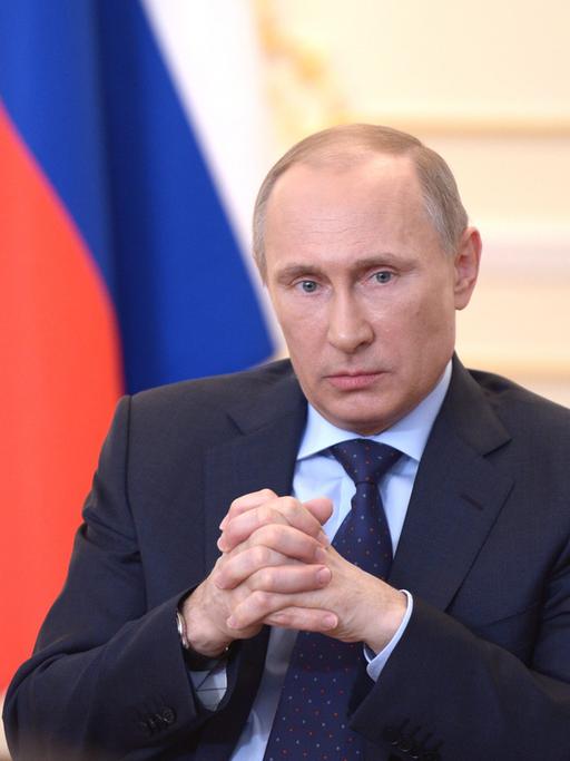 Wladimir Putin bei einer Pressekonferenz in Moskau.