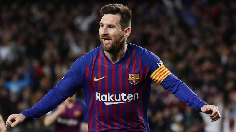Lionel Messi jubelt nach einem Tor. Lionel Messi jubelt nach einem Tor.